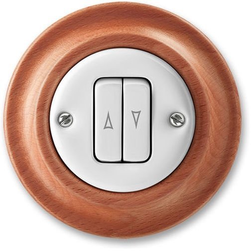 Выключатель для жалюзи 2-клавишный ABB DECENTO, скрытый монтаж, белый фарфор / вишня, 2CHK598834C4052 в Архангельске