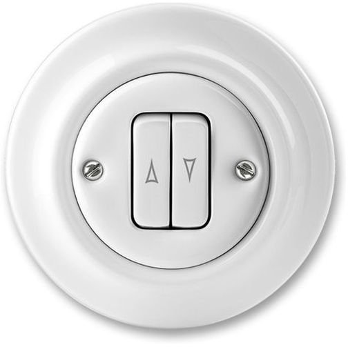 Выключатель для жалюзи 2-клавишный ABB DECENTO, скрытый монтаж, белый фарфор, 2CHK598834C4300 в Архангельске