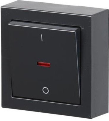 Выключатель 1-клавишный ABB IMPRESSIVO с подсветкой, открытый монтаж, антрацит, 2TKA00001841 в Архангельске