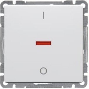 Выключатель 1-клавишный ABB IMPRESSIVO с подсветкой, скрытый монтаж, белый, 2TKA00000407 в Архангельске