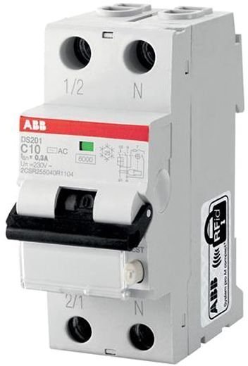 Дифавтомат ABB DS200 1P+N 10А (B) 6 кА, 30 мА (AC), 2CSR255040R1105 в Архангельске