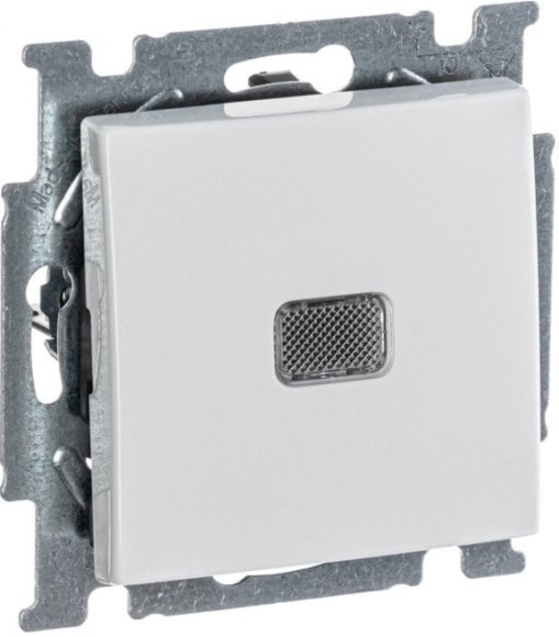 Выключатель 1-клавишный ABB BASIC55 с подсветкой, скрытый монтаж, альпийский белый, 2CKA001012A2153 в Архангельске